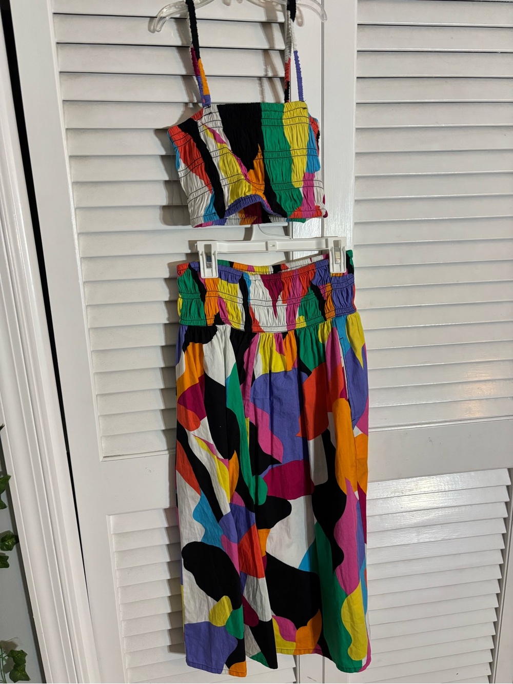 A New Day Multicolor Two-Piece Crop Top & Skirt Set